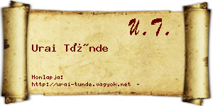 Urai Tünde névjegykártya